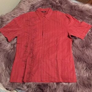 MONTEGO HAWIAN PALM EMBROIDERED SHIRT SLEEVE